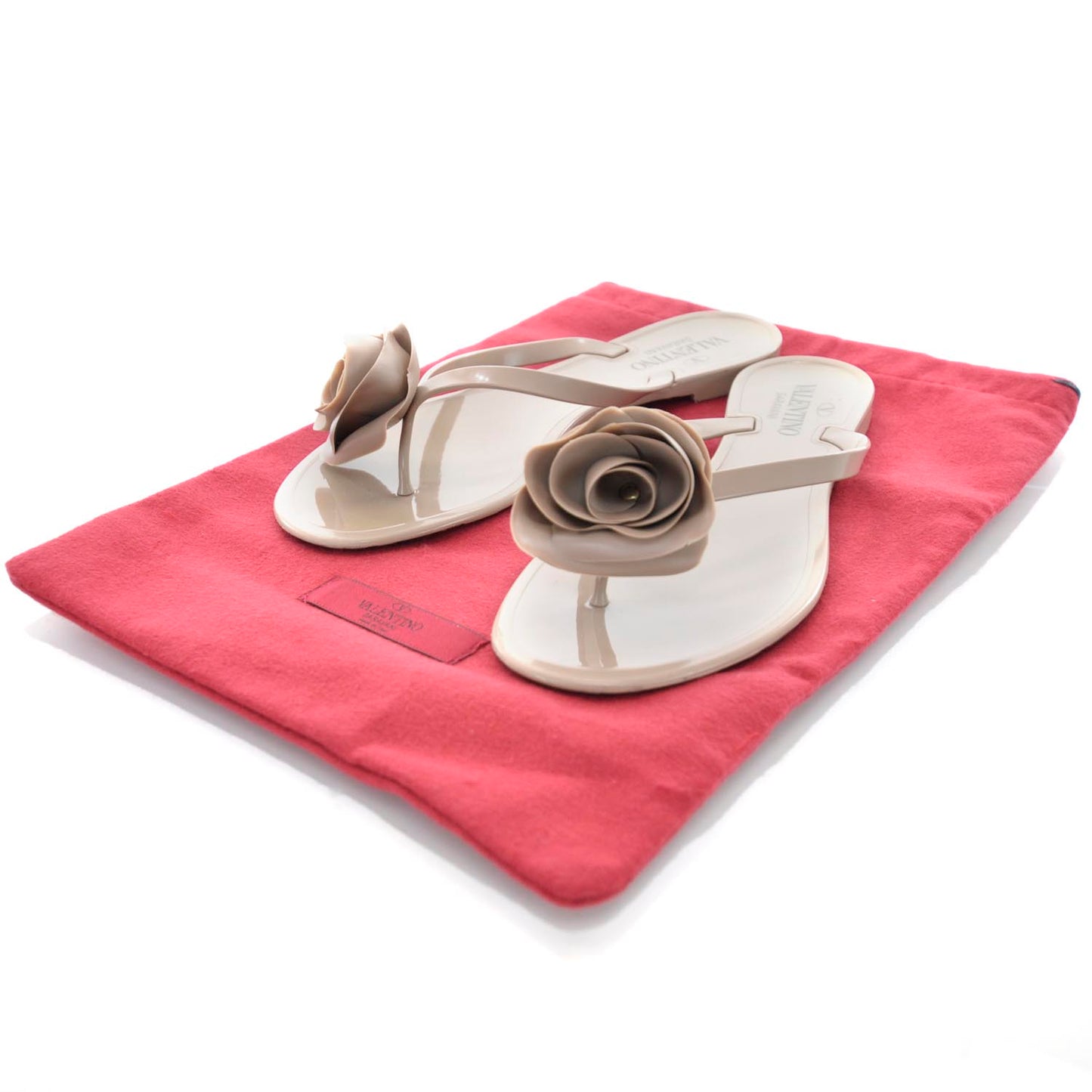 PVC Jelly Rose Thong Sandals 39 Poudre