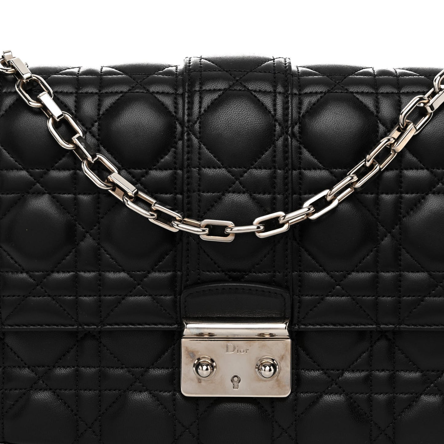 Lambskin Cannage Medium Miss Dior Flap Black