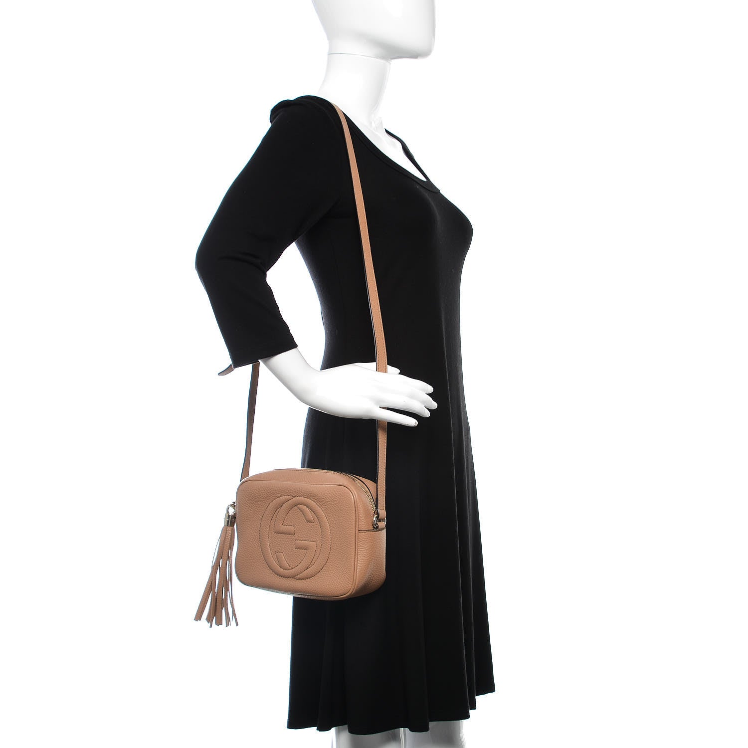 Gucci Pebbled Calfskin Small Soho Disco Bag Rose Beige 2 of 13