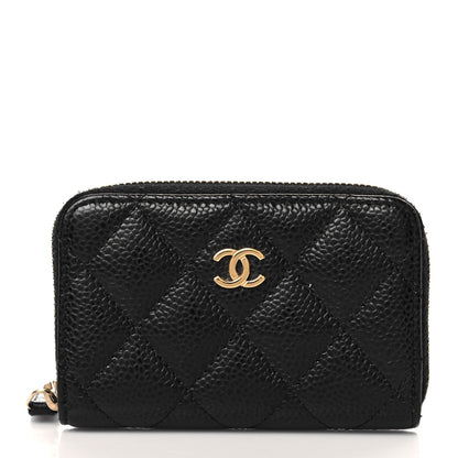Chanel Caviar Quilted Zip Coin Purse Black 1 of 8