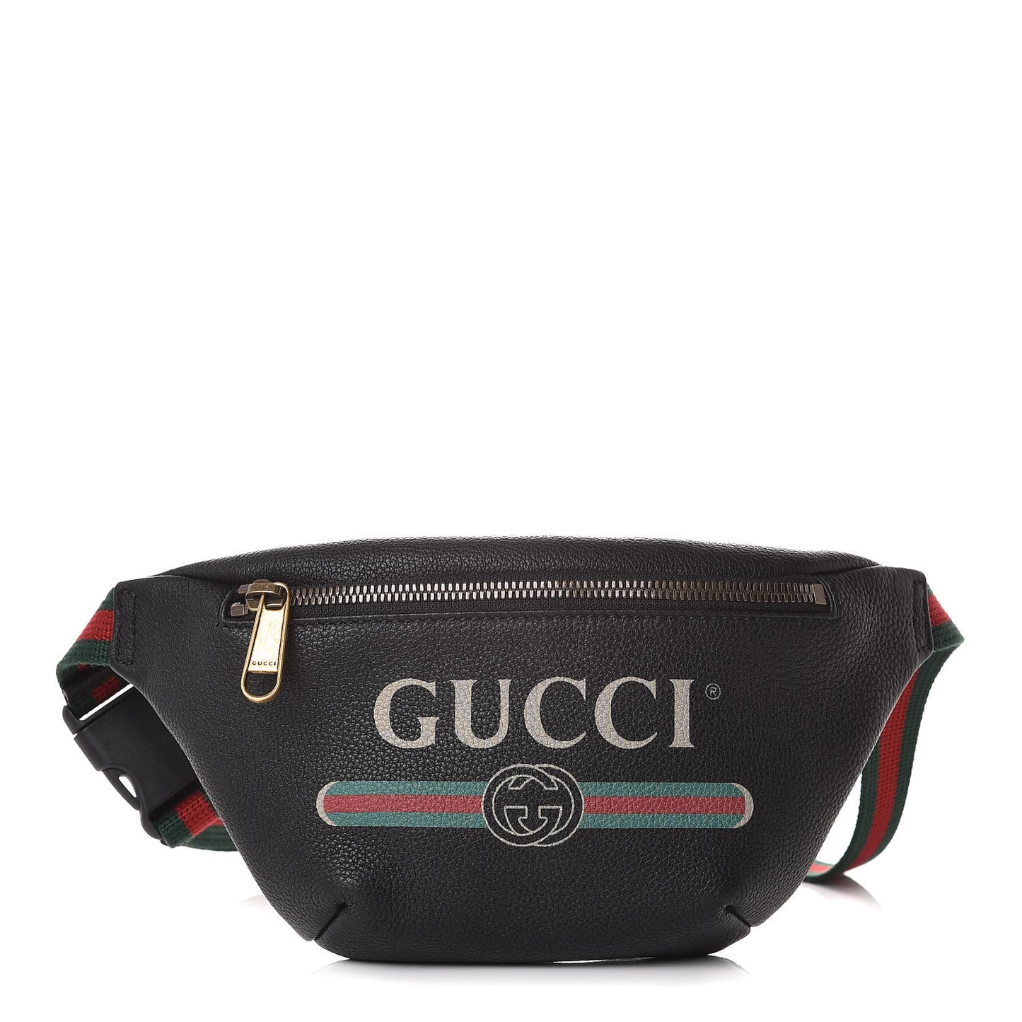 Grained Calfskin Small Logo Belt Bag Black