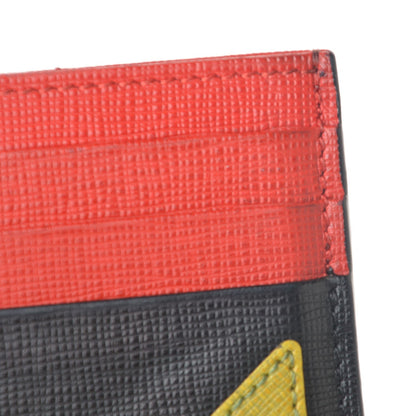 Fendi Vitello Elite Monster Eyes Card Holder Black Yellow Red 9 of 14
