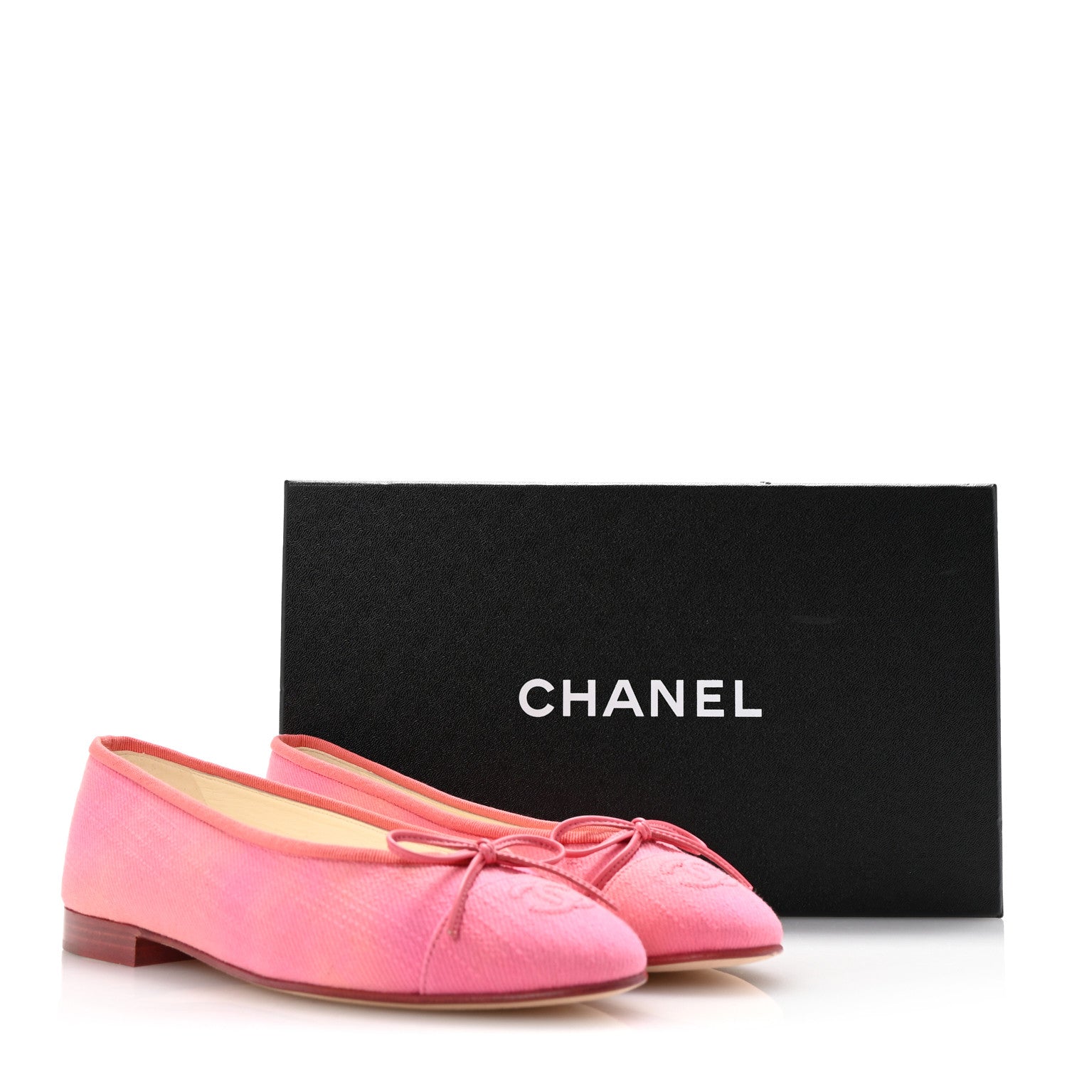 Chanel Denim CC Cap Toe Ballerina Flats 37.5 Pink 10 of 10