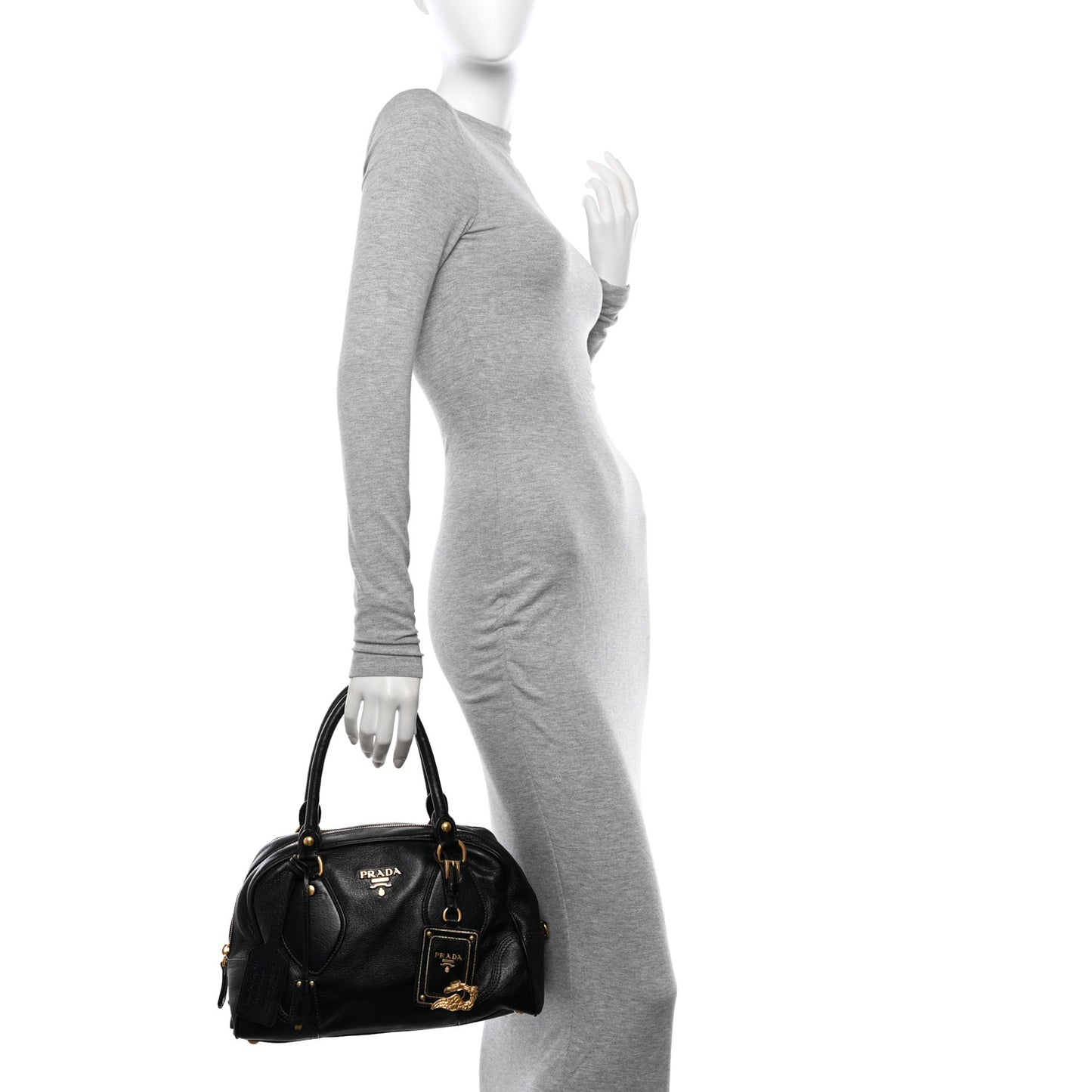 Cervo Animalier Shoulder Bag Black