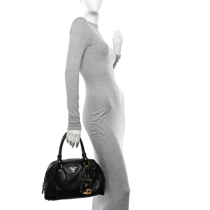 Prada Cervo Animalier Shoulder Bag Black 2 of 10