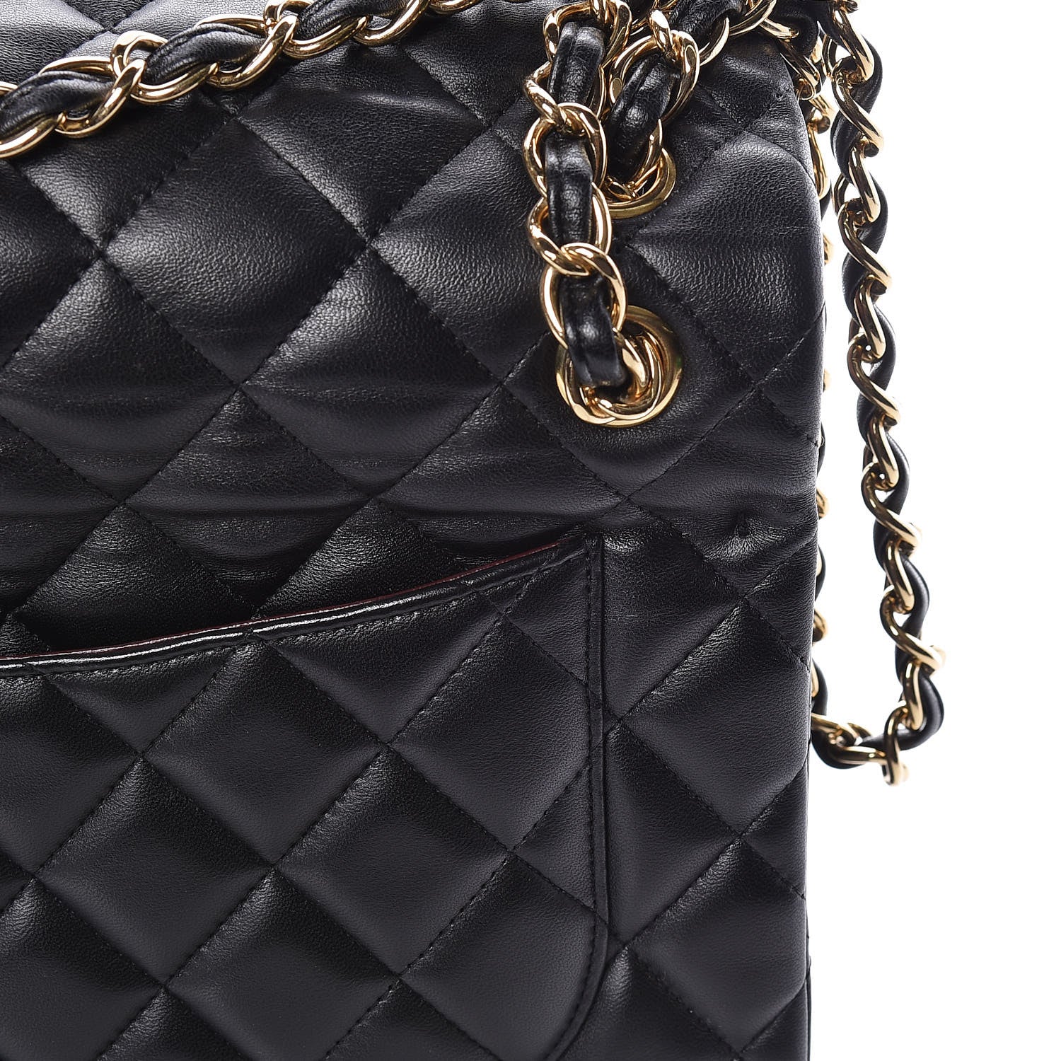 Chanel Lambskin Quilted Jumbo Double Flap Black 15 of 16