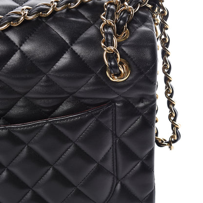 Chanel Lambskin Quilted Jumbo Double Flap Black 15 of 16