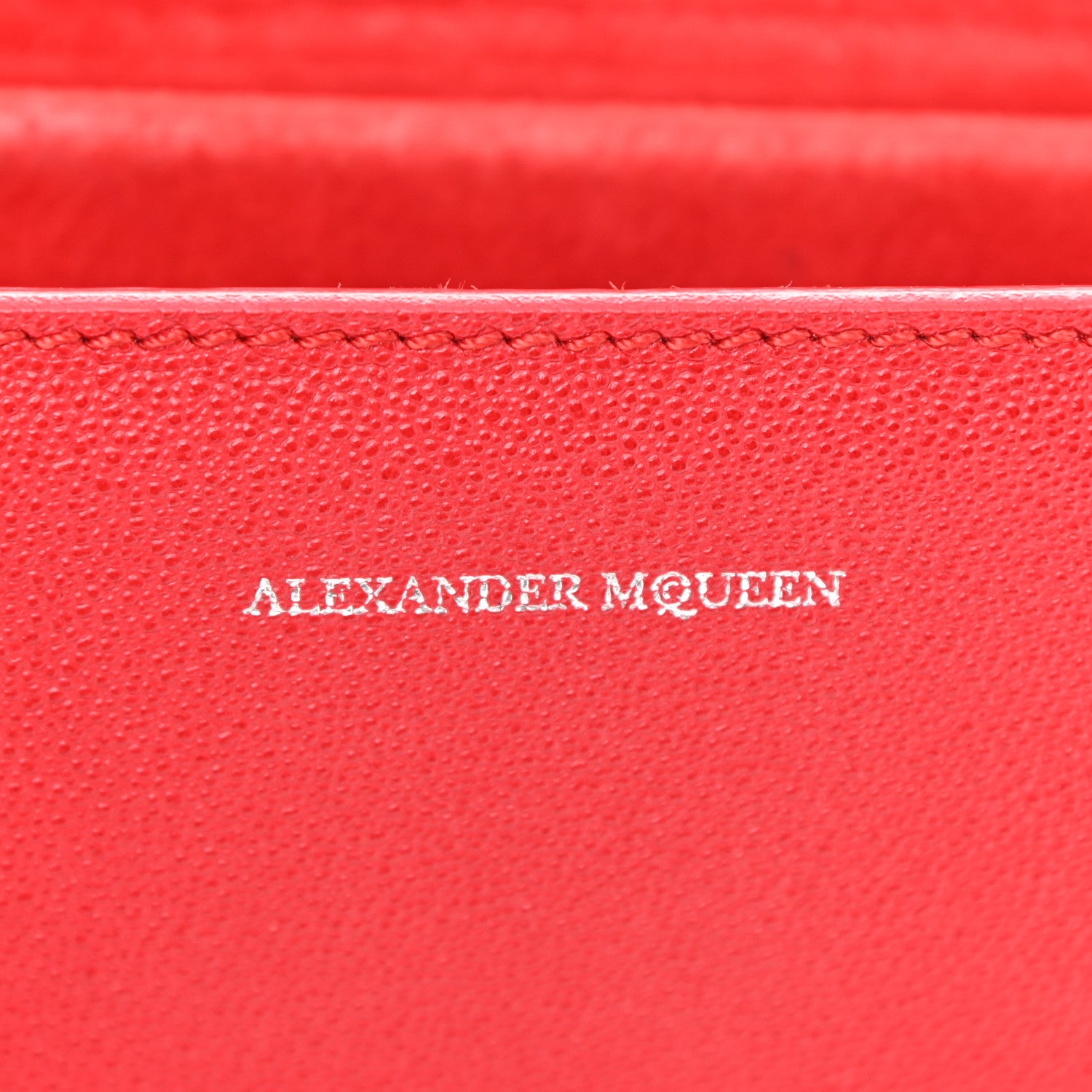 Alexander McQueen Grained Calfskin Medium Insignia Flap China Red 6 of 13