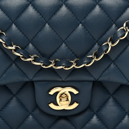 Chanel Lambskin Quilted Medium Double Flap Blue 8 of 10