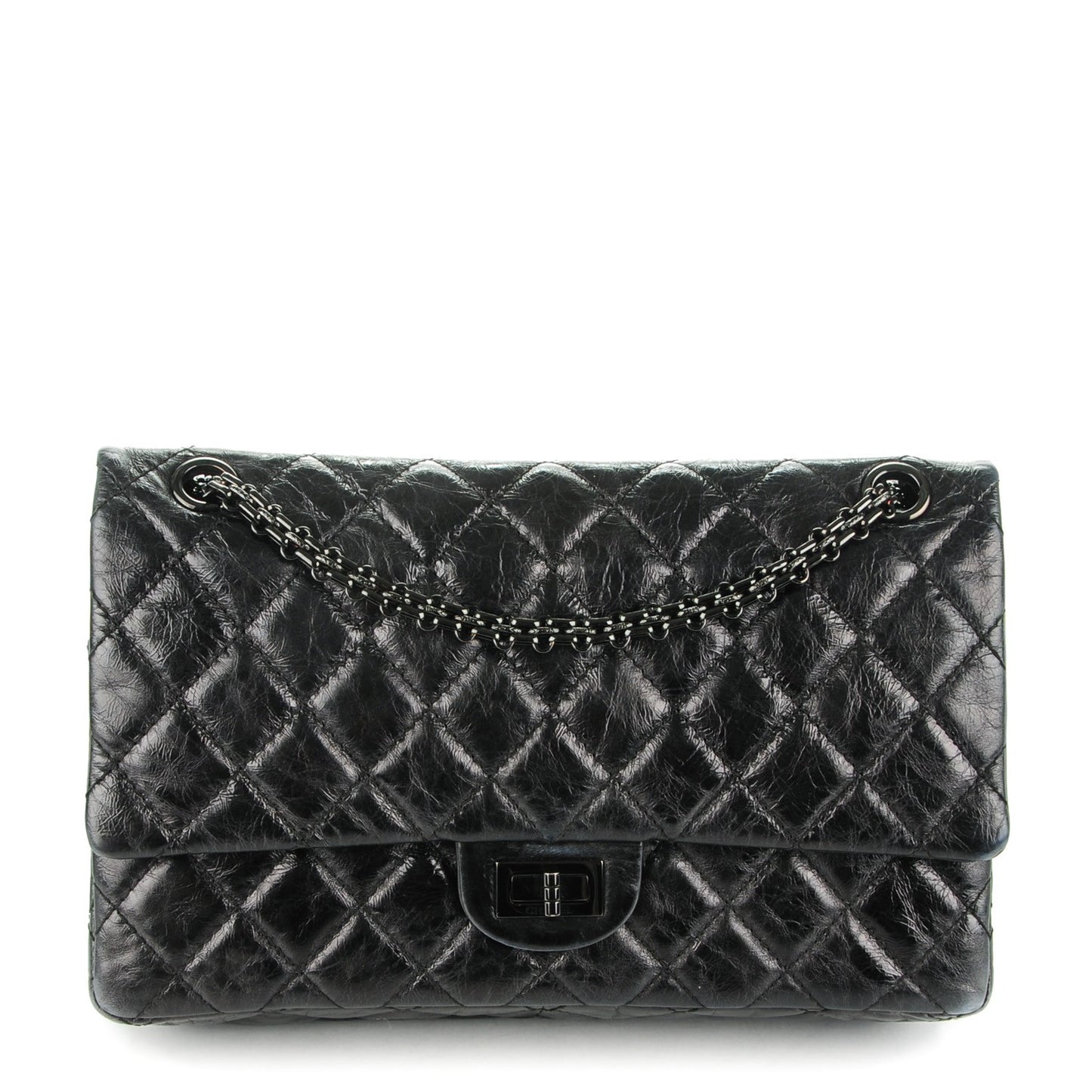 Glazed Calfskin Quilted 2.55 Reissue 226 Flap So Black