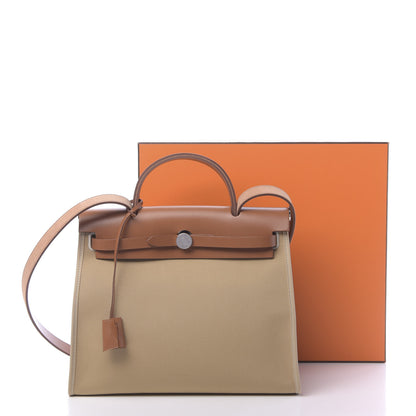 Hermes Vache Hunter Toile Herbag Zip 31 PM Trench Gold 13 of 13