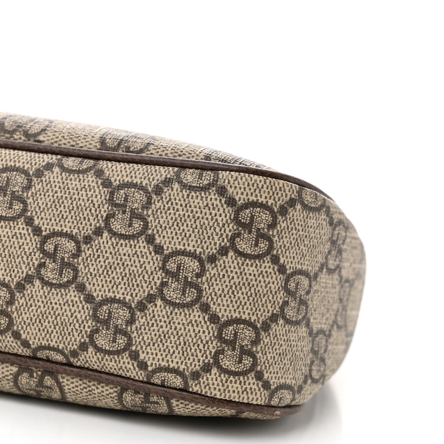 GG Supreme Monogram Textured Dollar Calfskin Web Small Ophidia GG Handbag Beige Ebony New Acero