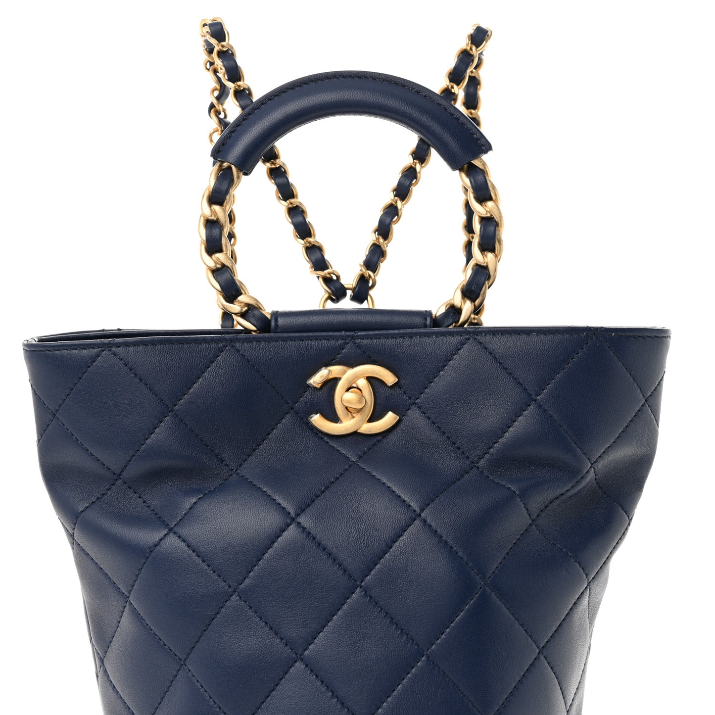 Lambskin Quilted In The Loop Backpack Bag Navy