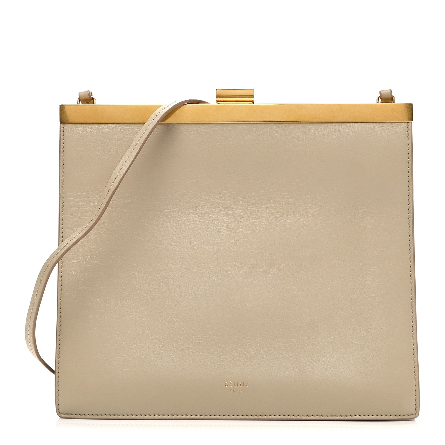 Celine Smooth Calfskin Mini Clasp Bag Beige 1877946 – FASHIONPHILE
