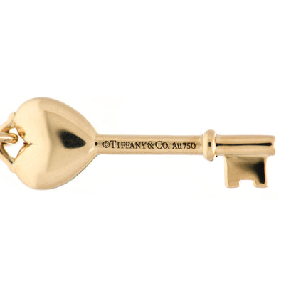 Tiffany 18K Yellow Gold Enamel Mini Heart Key Pendant Red 4 of 5