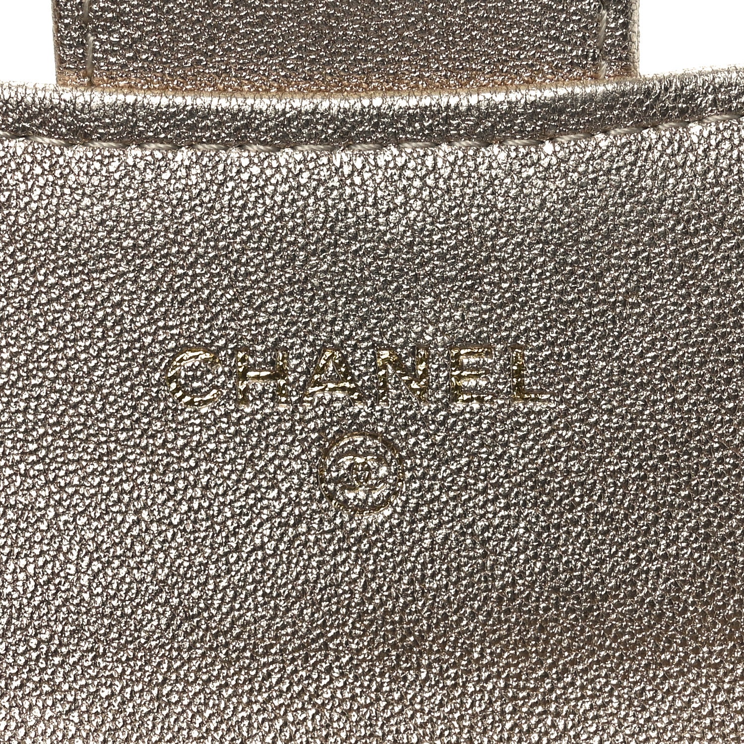 Chanel Metallic Lambskin Quilted Flap Card Holder Wallet Gold 5 of 8