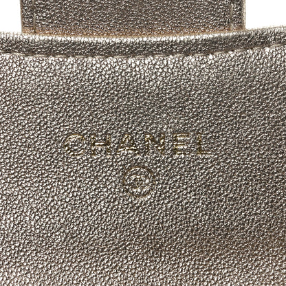 Chanel Metallic Lambskin Quilted Flap Card Holder Wallet Gold 5 of 8