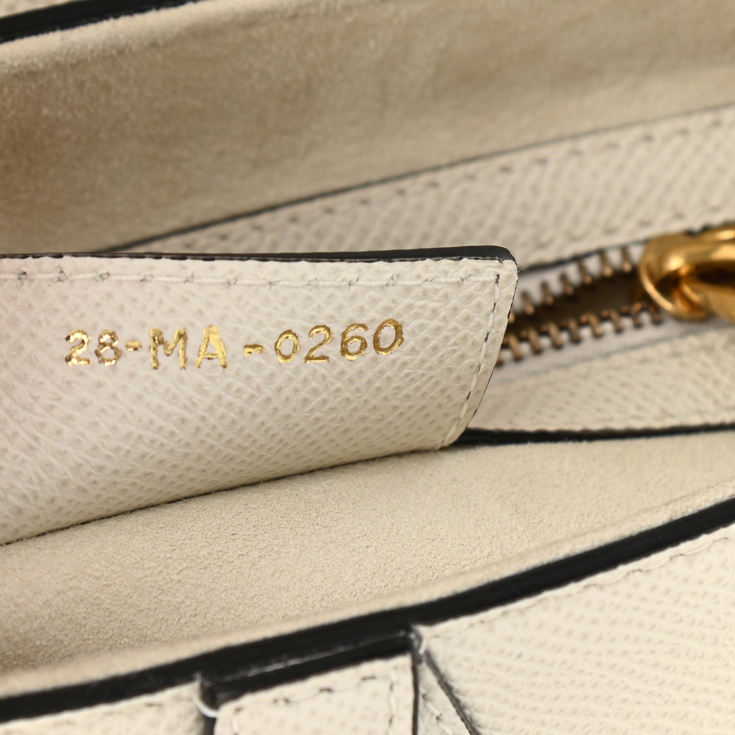 Grained Calfskin Saddle Bag White