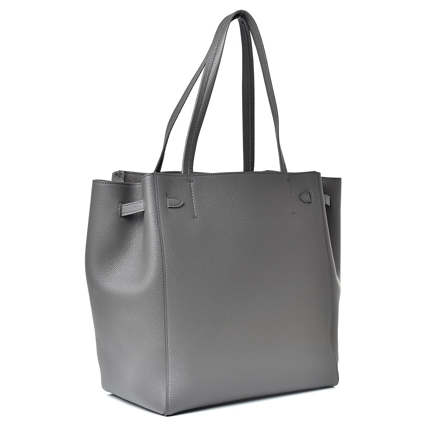 Celine Soft Grained Calfskin Small Belt Cabas Phantom Grey 3 of 10