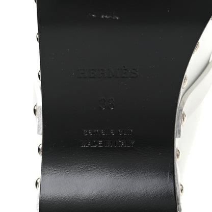 Hermes Calfskin Calya Mules 38 White 6 of 7