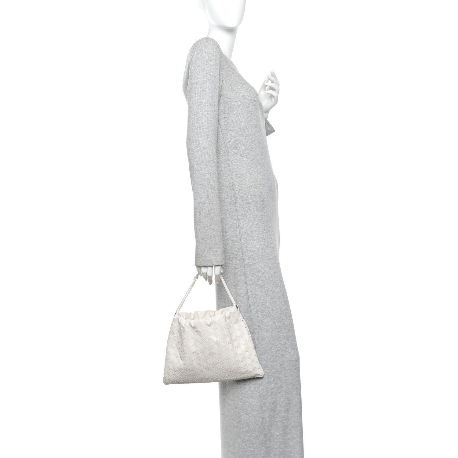 Bottega Veneta Calfskin Intrecciato Medium Dustbag Chalk 2 of 10