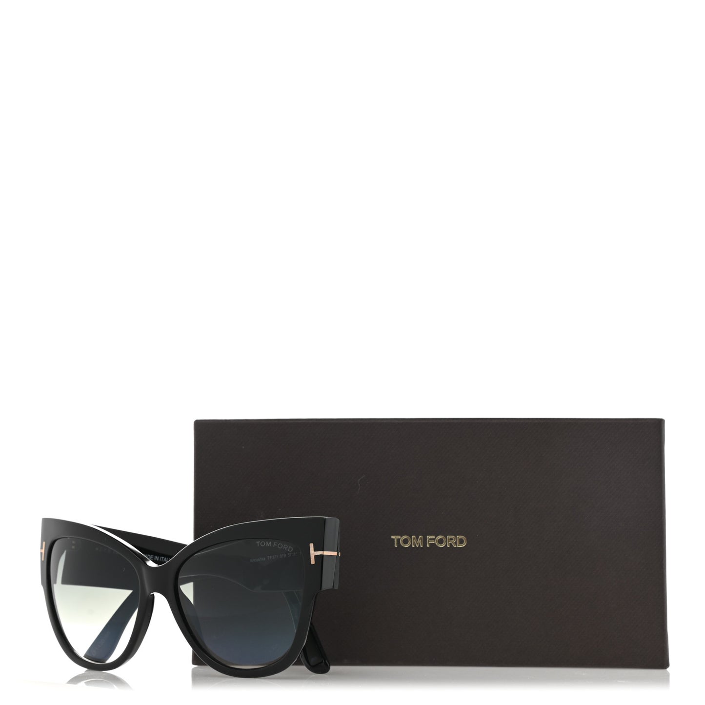 Acetate Anoushka Cat Eye Sunglasses TF371 Black