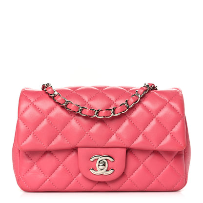 Chanel Lambskin Quilted Mini Rectangular Flap Pink 1 of 9