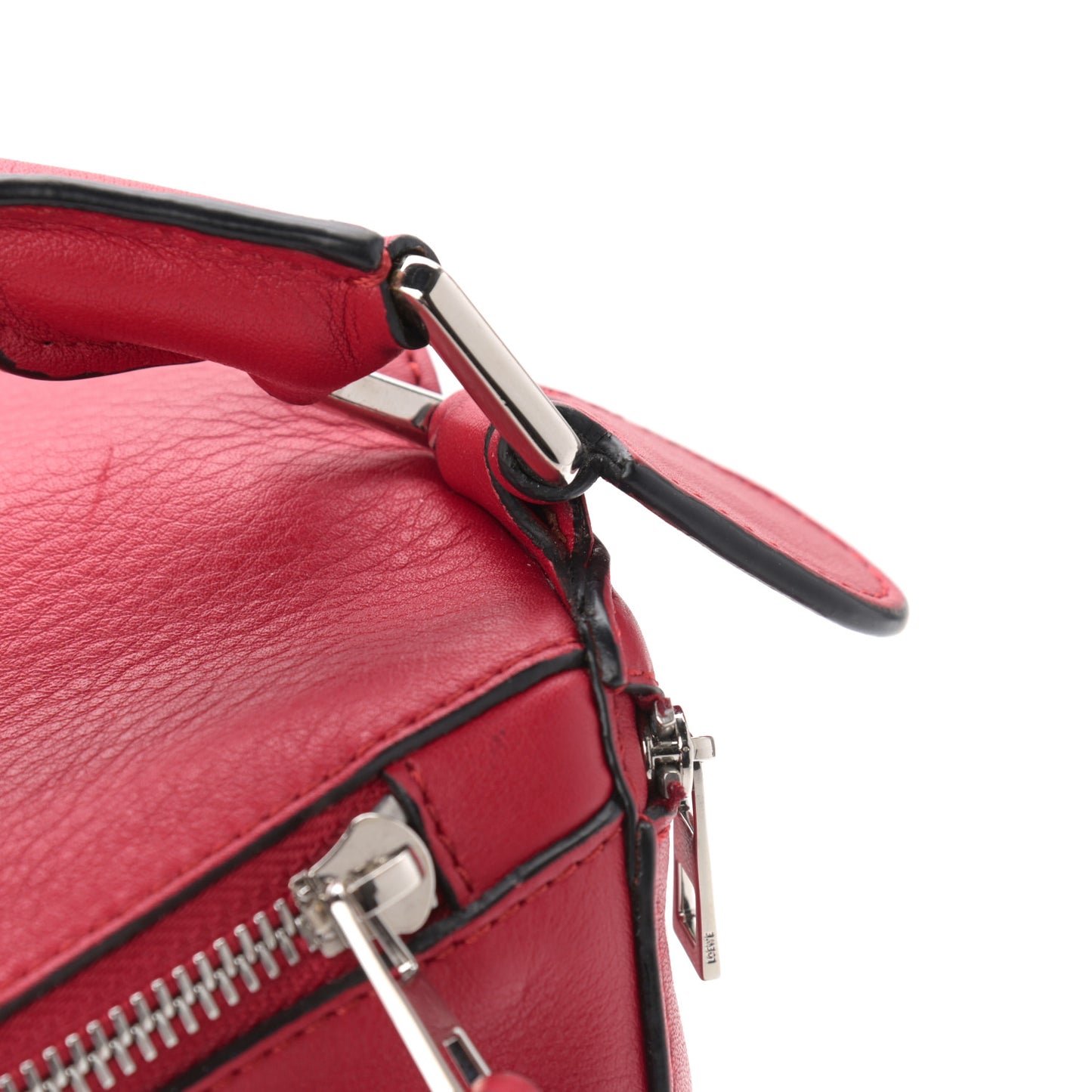 Calfskin Zipper Puzzle Bag Red