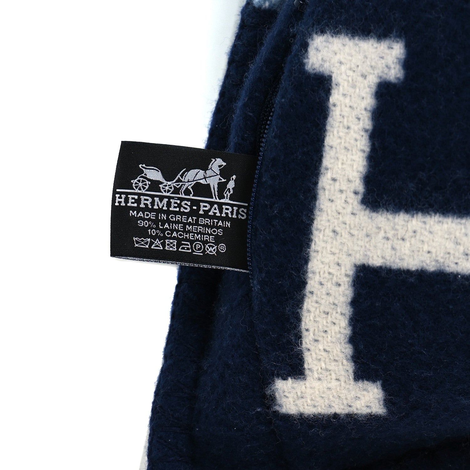 Hermes Wool Cashmere Avalon III Pillow PM Ecru Caban 3 of 3