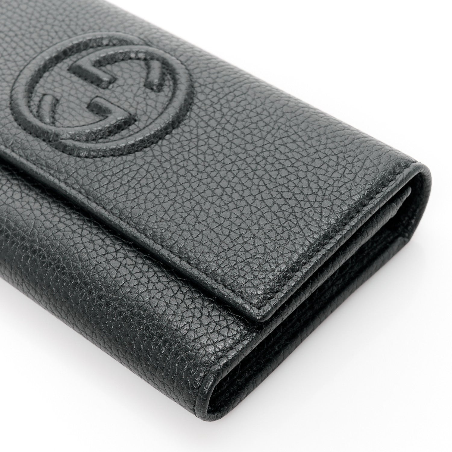 Gucci Pebbled Calfskin Large Soho Continental Wallet Black 10 of 11
