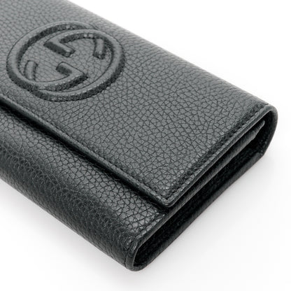 Gucci Pebbled Calfskin Large Soho Continental Wallet Black 10 of 11