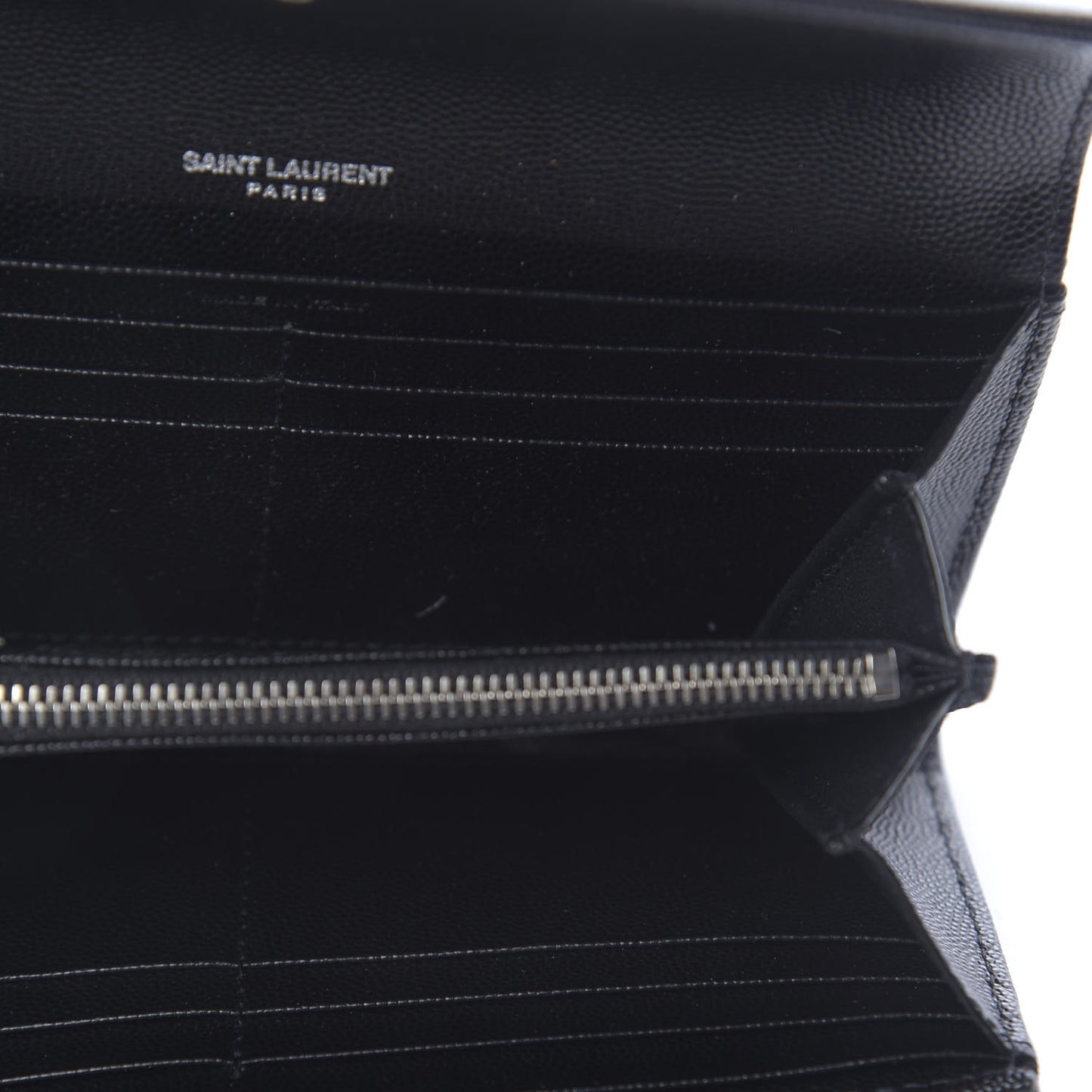 Grain De Poudre Matelasse Chevron Monogram Flap Wallet Black