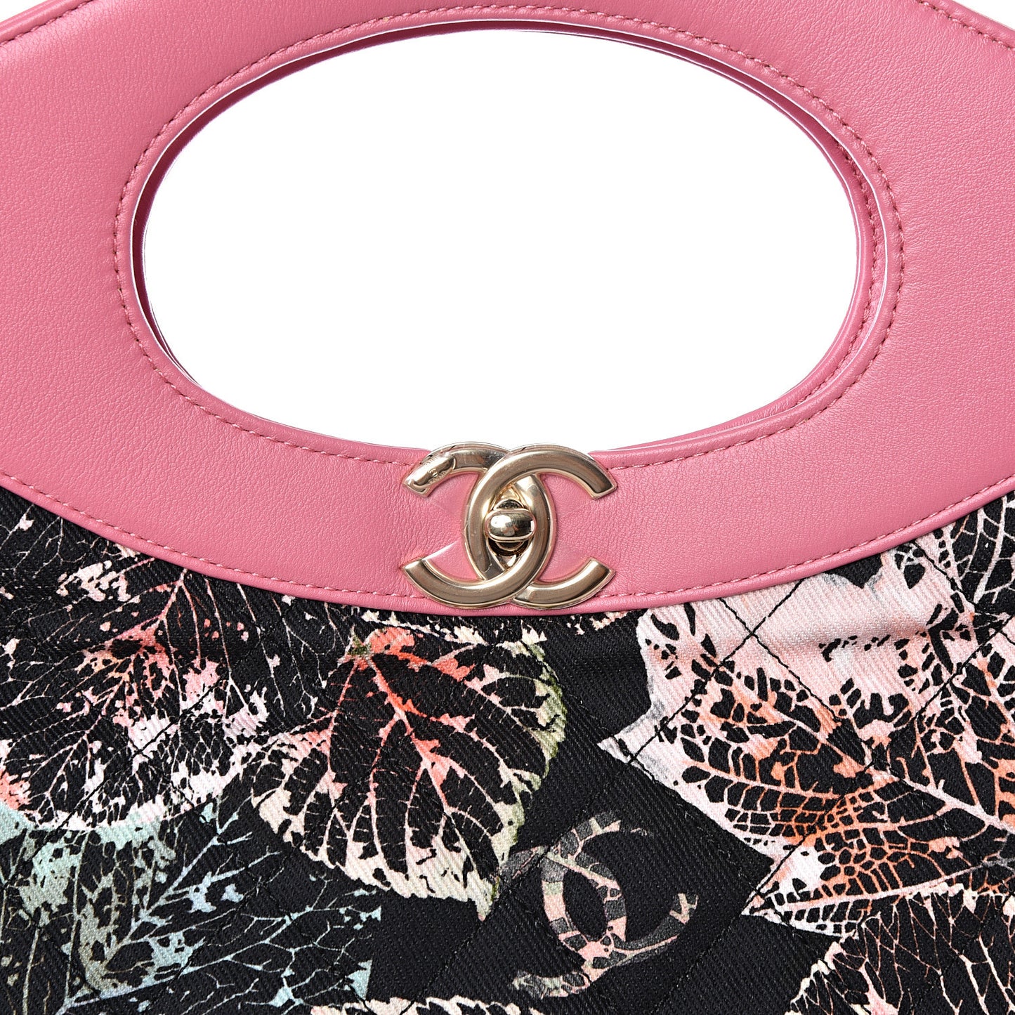 Calfskin Canvas Printed Large 31 Shopping Bag Pink