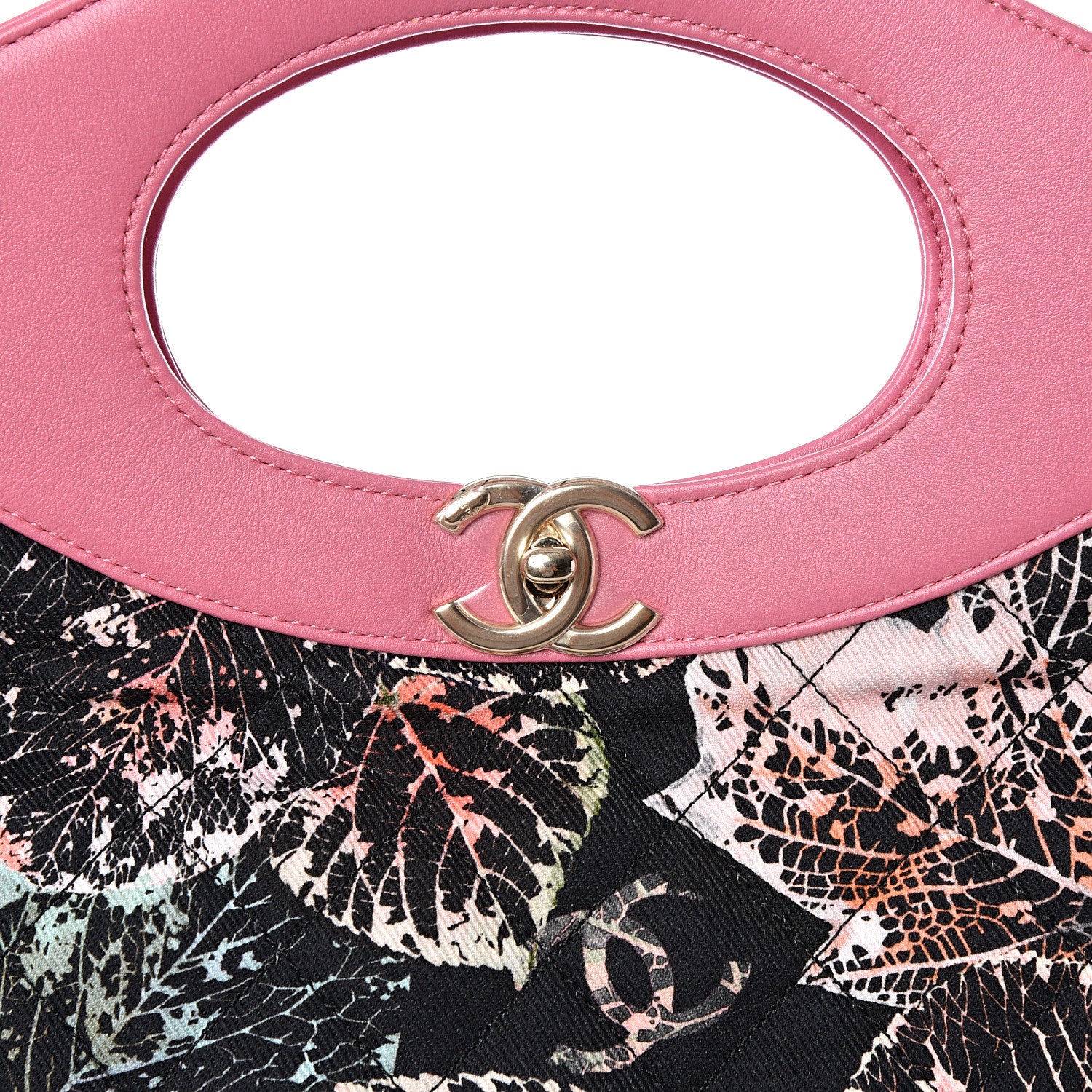 Chanel Calfskin Canvas Printed Large 31 Shopping Bag Pink 8 of 10