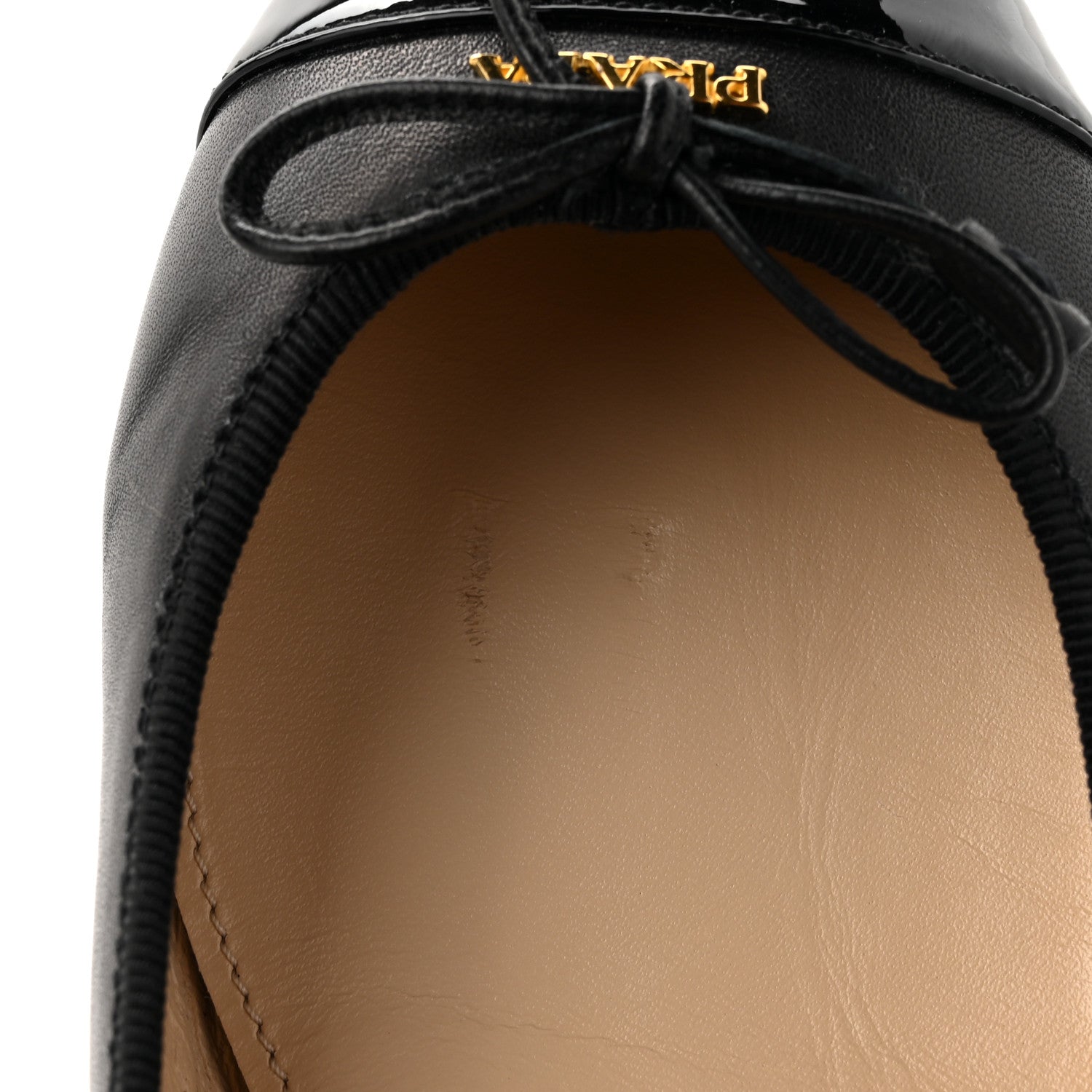Prada Nappa Vernice Cap Toe Logo Bow Ballerina Flats 40 Black 5 of 5
