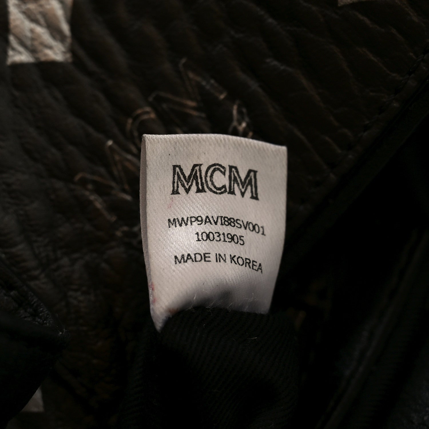 MCM Visetos Anya Zip Top Shopper Tote Black Silver 1868435