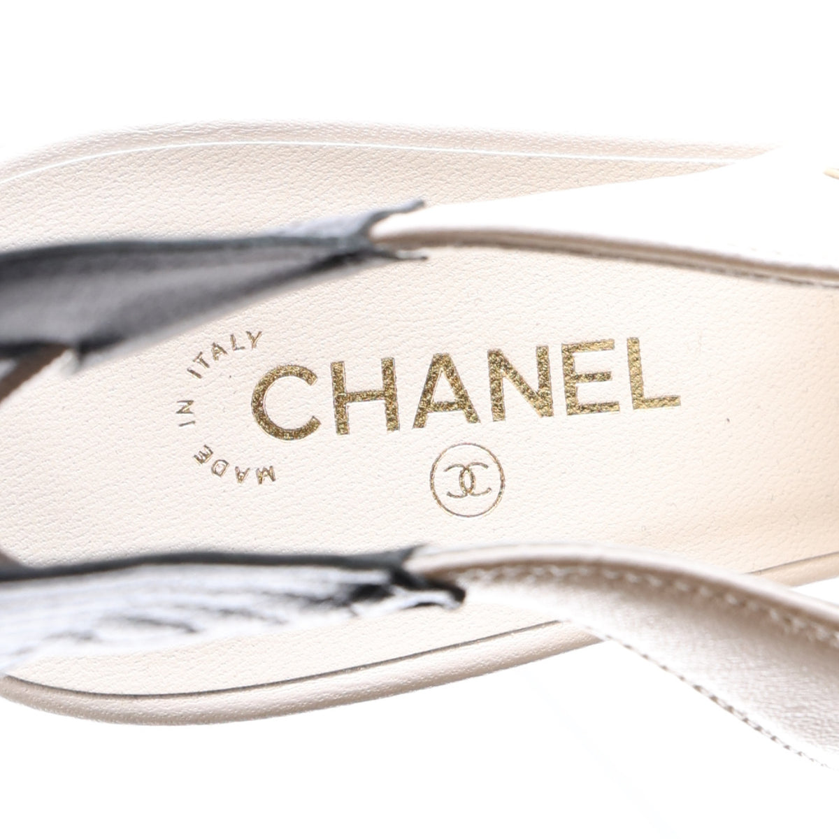 Lambskin Slingback Pumps 37.5 White Black