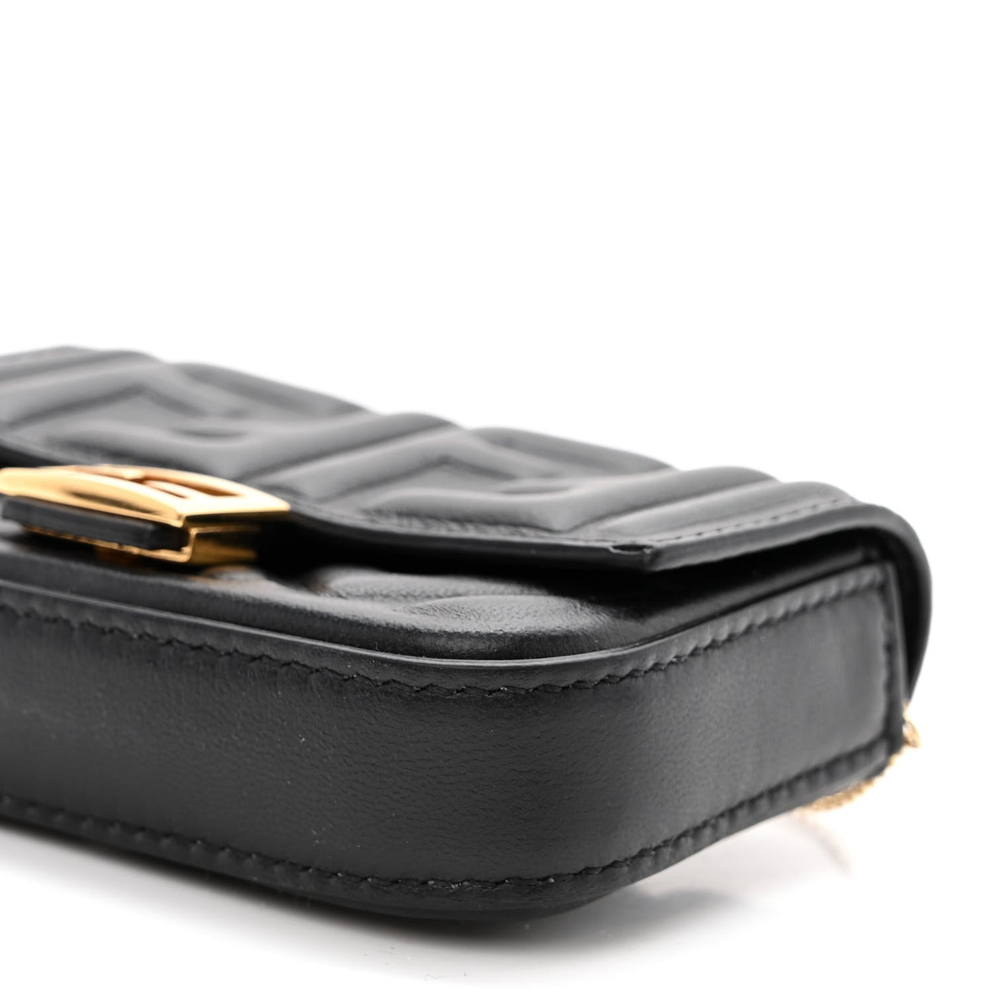 Nappa Matisse FF Embossed Nano Baguette Charm Black