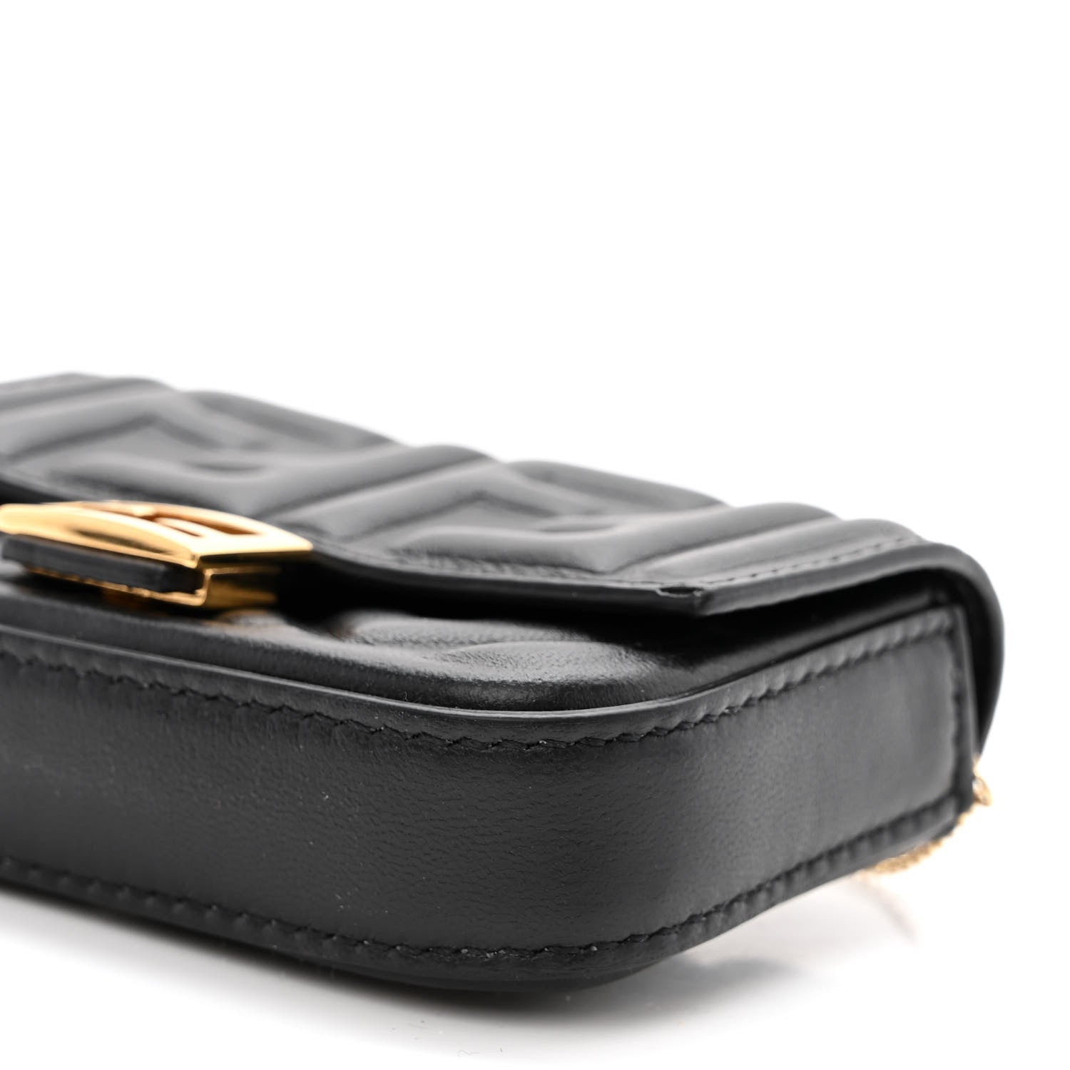 Fendi Nappa Matisse FF Embossed Nano Baguette Charm Black 9 of 9