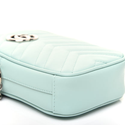 Gucci Calfskin Matelasse Mini GG Marmont Crossbody Bag Water Green 6 of 10