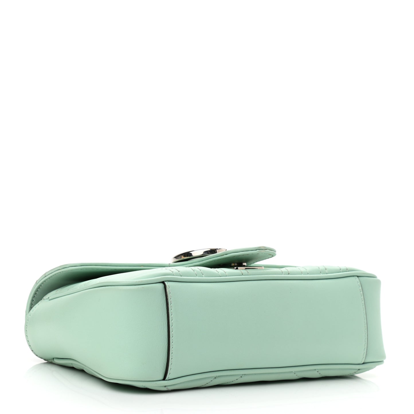 Calfskin Matelasse Mini GG Marmont Shoulder Bag Water Green