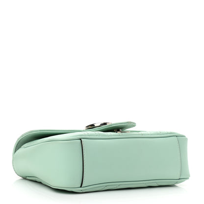 Gucci Calfskin Matelasse Mini GG Marmont Shoulder Bag Water Green 4 of 12