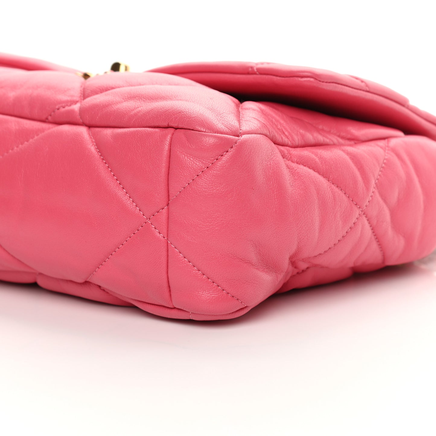 Goatskin Quilted Large Chanel 19 Flap Dark Pink