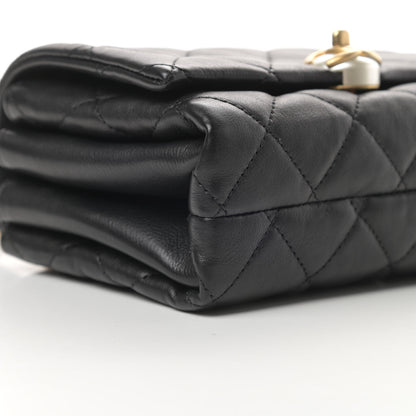 Chanel Calfskin Quilted Accordion Pearl CC Flap Bag Black 9 of 13