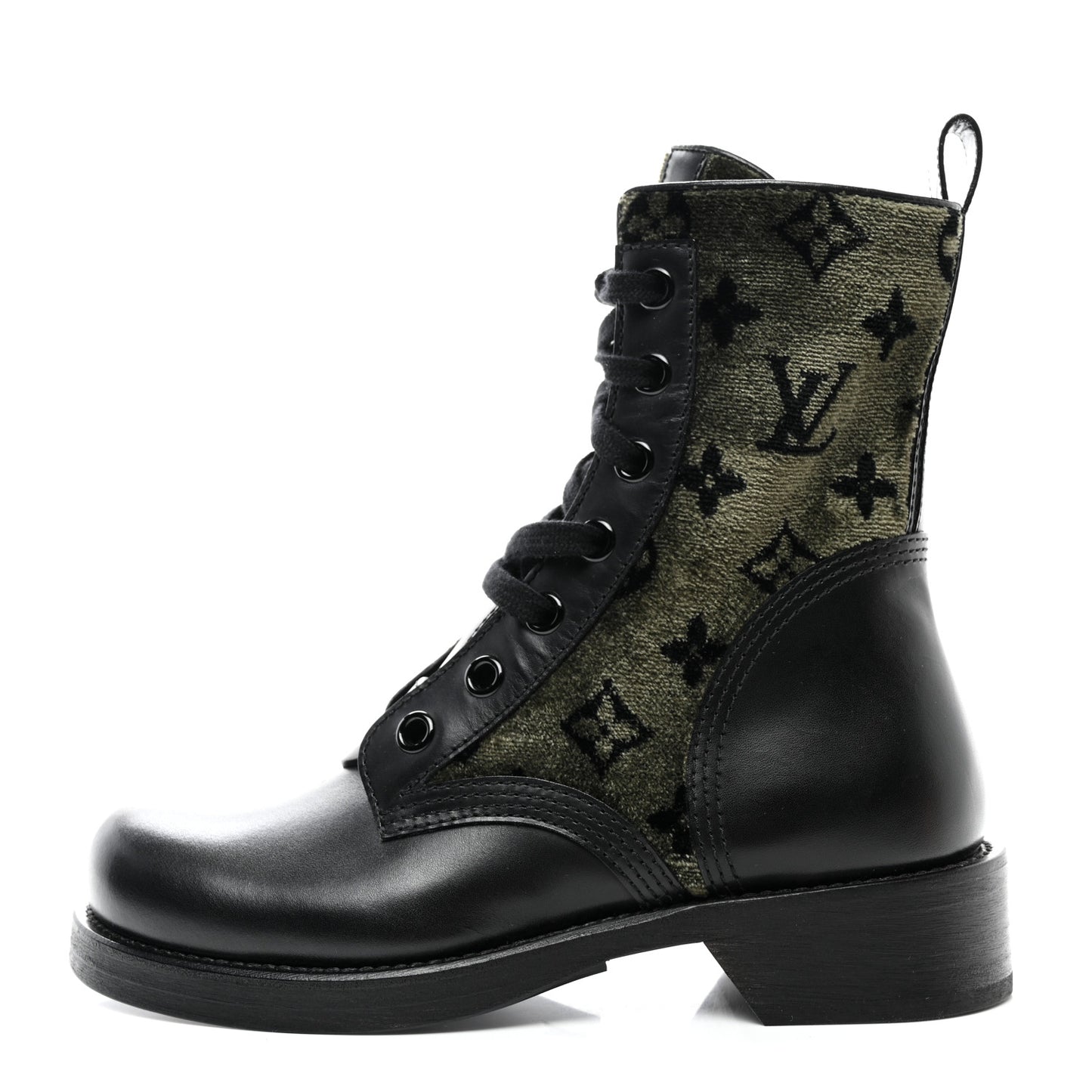 Velour Metropolis Flat Ranger Boot 37 Khaki Green