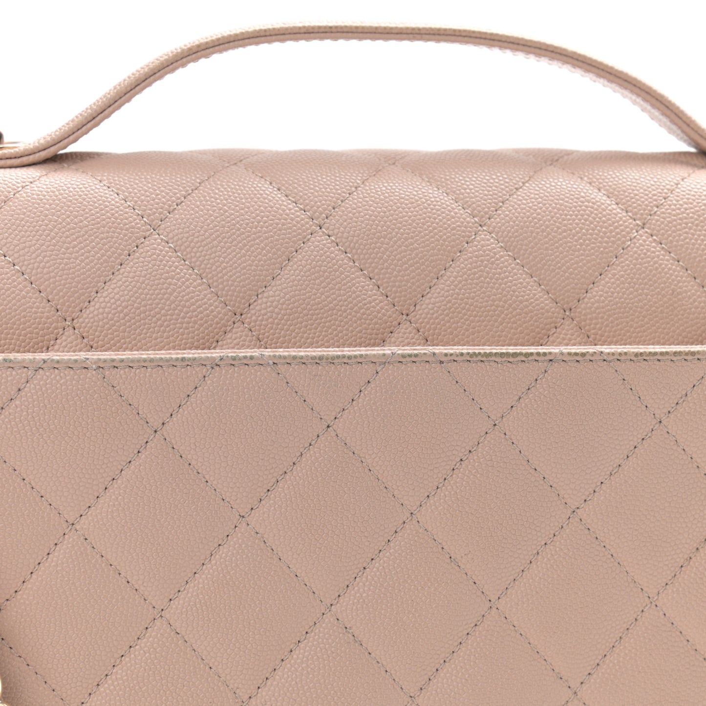Caviar Quilted Large Business Affinity Flap Beige
