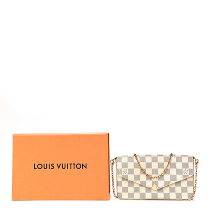 Louis Vuitton Damier Azur Pochette Felicie Chain Wallet Rose Ballerine 18 of 18