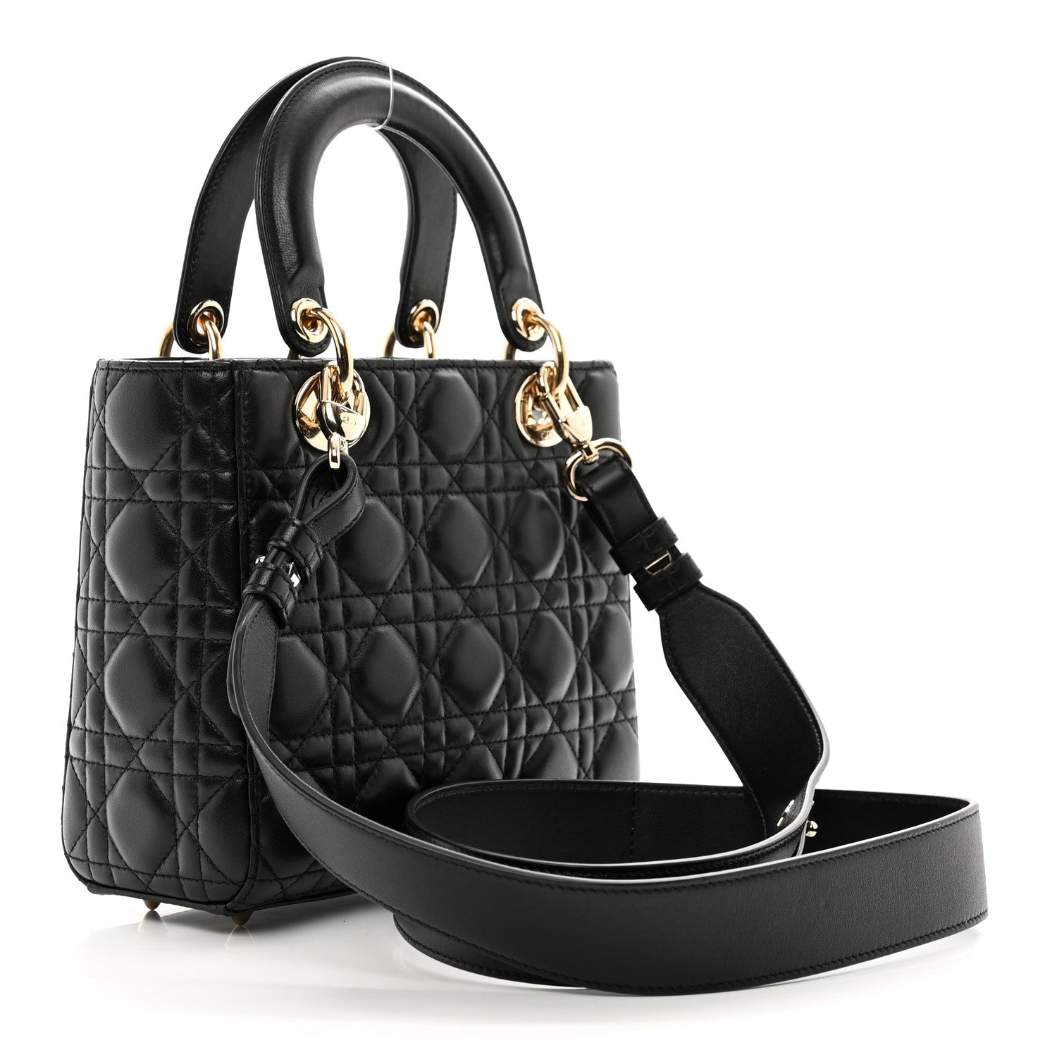 Christian Dior Lambskin Cannage Small My ABCDior Lady Dior Black 3 of 9