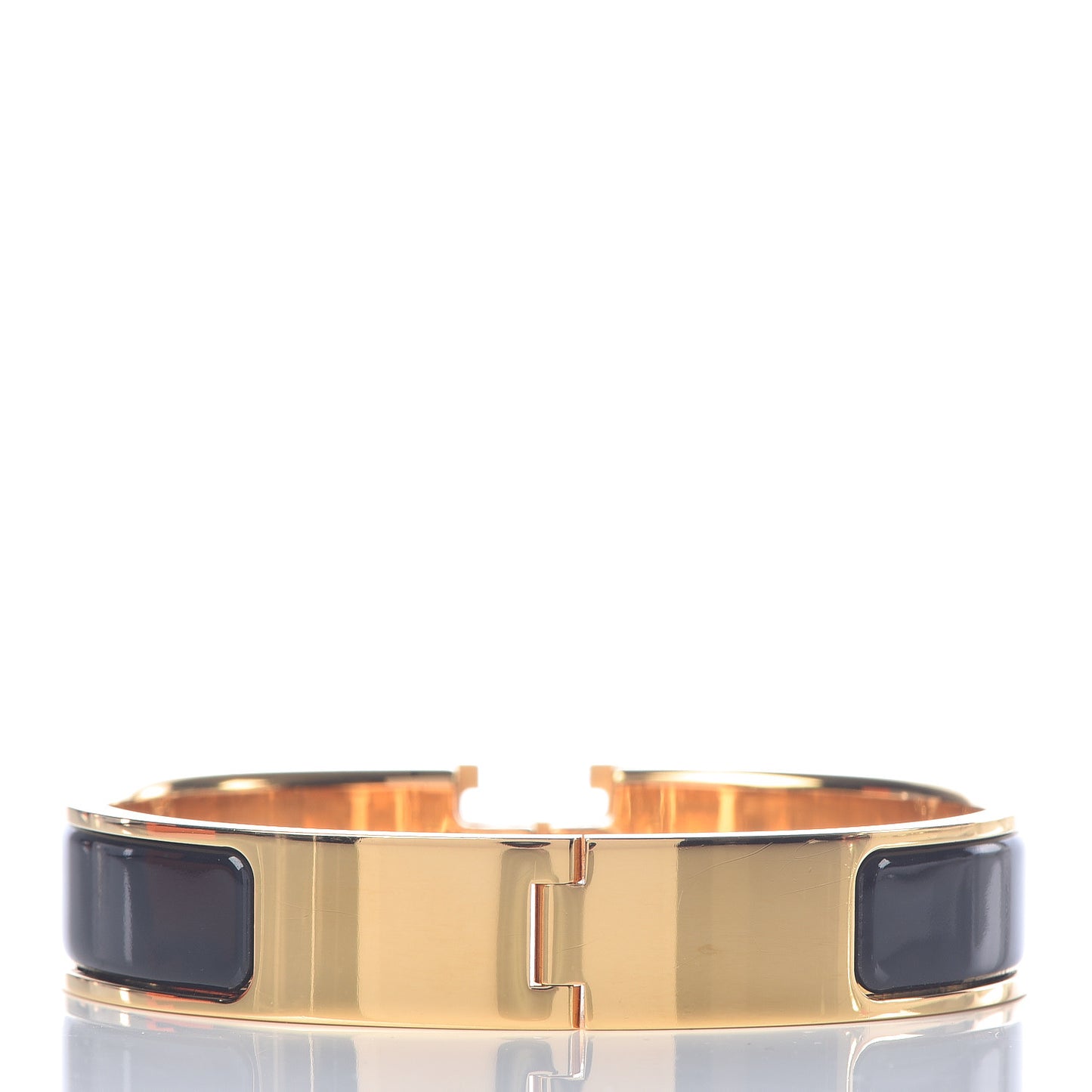 Enamel Narrow Clic Clac H Bracelet PM Black
