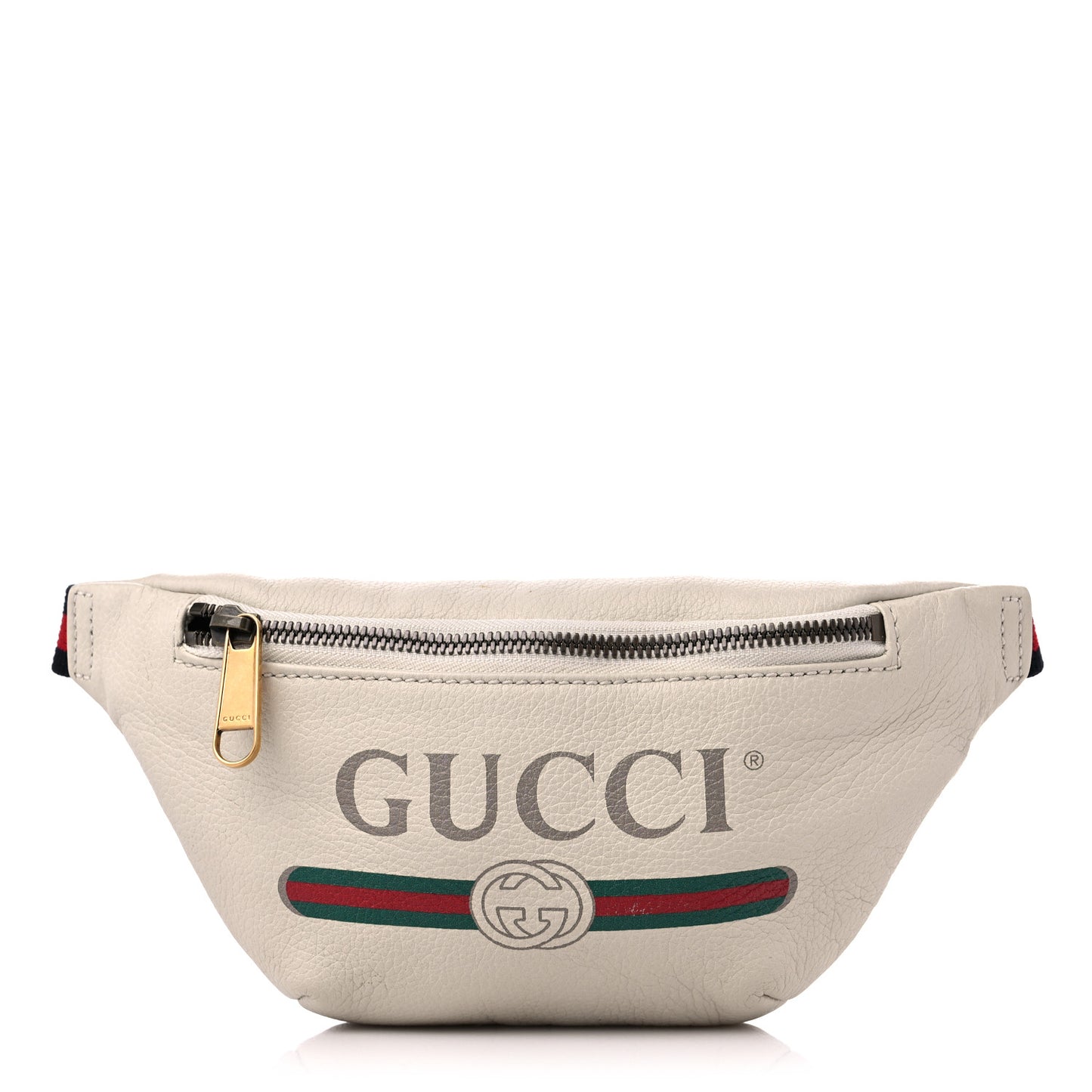 Grained Calfskin Small Logo Belt Bag White